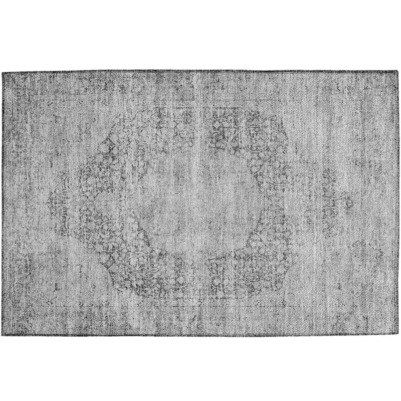 Indoor/Outdoor Karaj Gray 1\'8\" x 2\'6\" Rug
