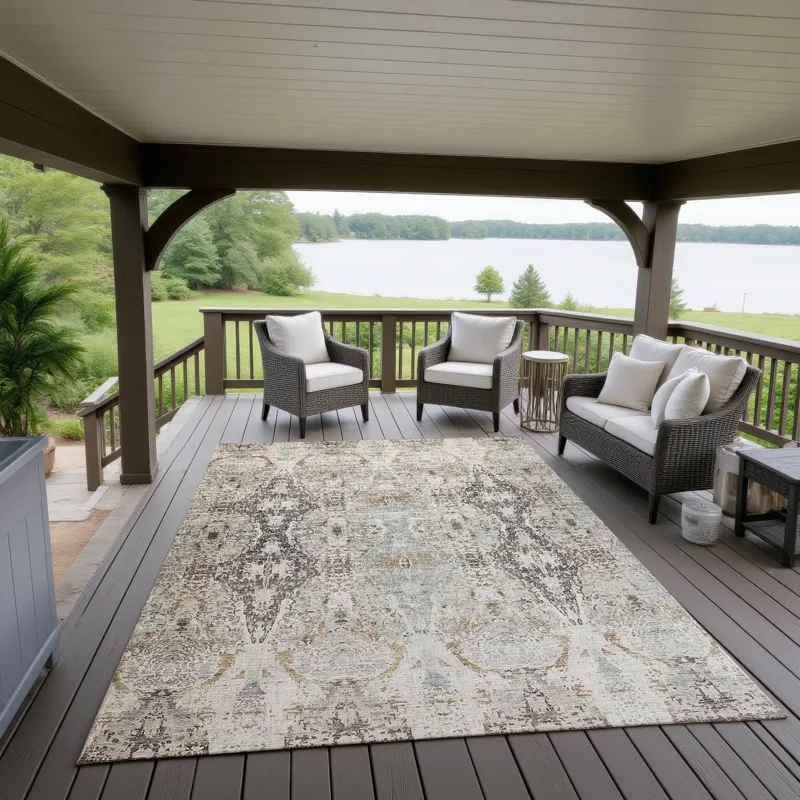 Indoor/Outdoor Karaj Linen 10\' x 14\' Rug