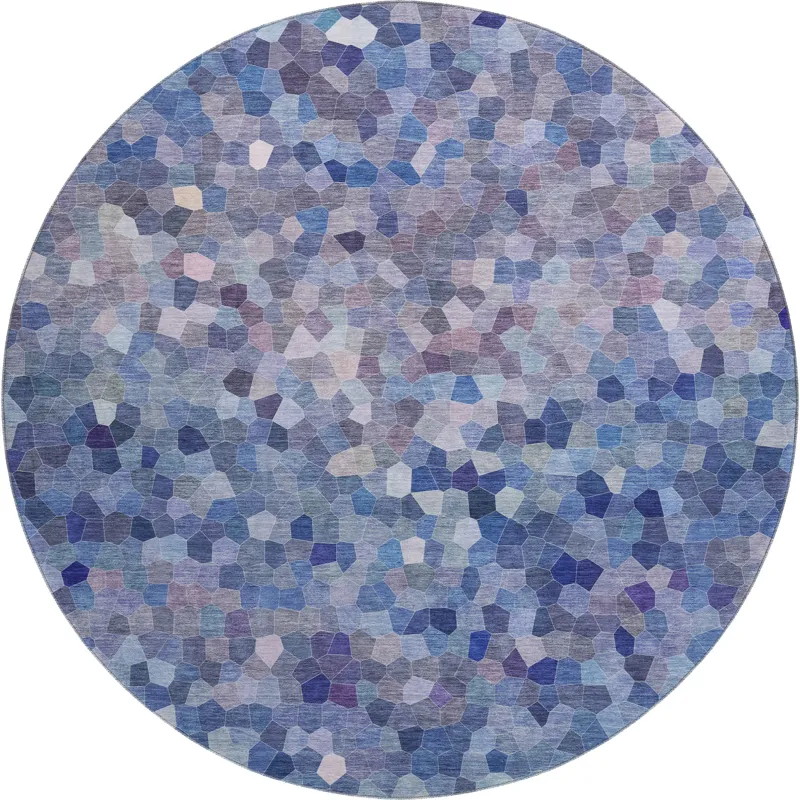 Luxury Washable Indoor/Outdoor Kaleidoscope Baltic 8\' x 8\' Round Rug