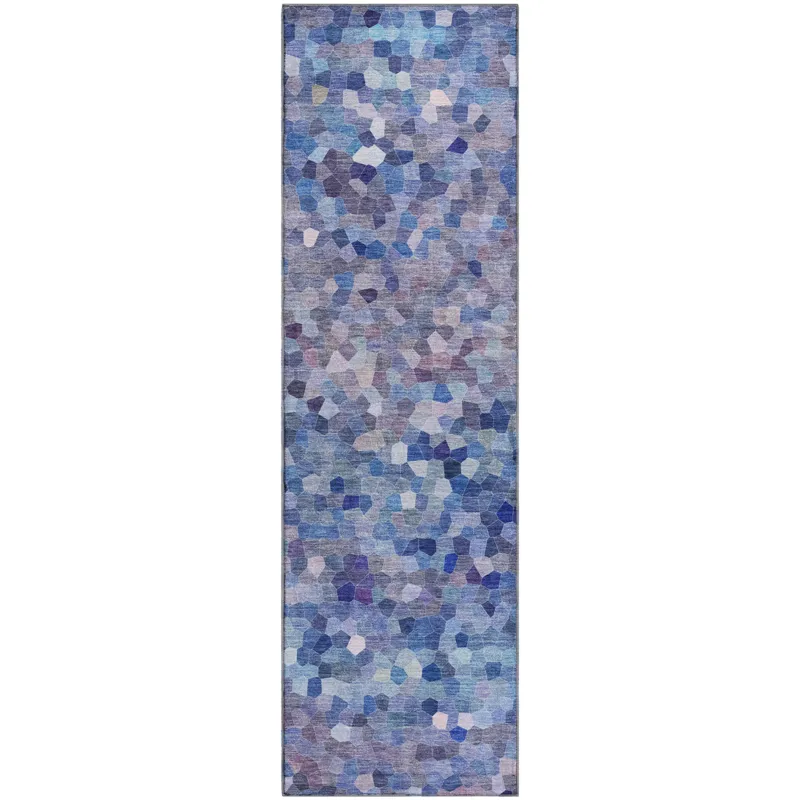 Luxury Washable Indoor/Outdoor Kaleidoscope Baltic 2\'3\" x 7\'6\" Runner Rug