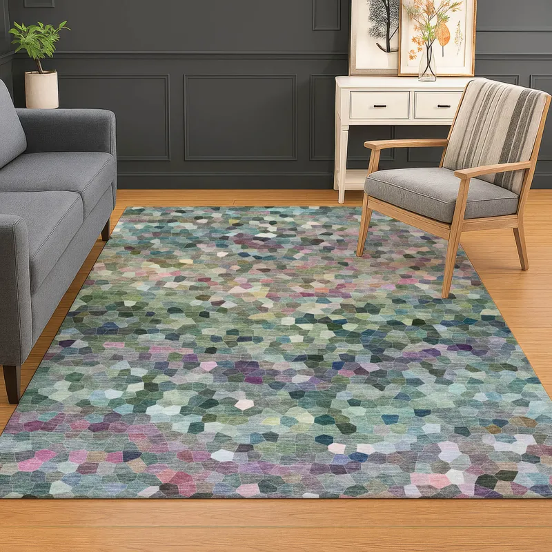 Luxury Washable Indoor/Outdoor Kaleidoscope Cactus 3\' x 5\' Rug