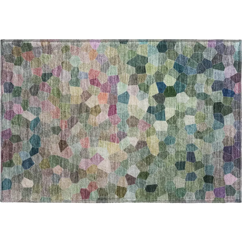 Luxury Washable Indoor/Outdoor Kaleidoscope Cactus 1\'8\" x 2\'6\" Rug