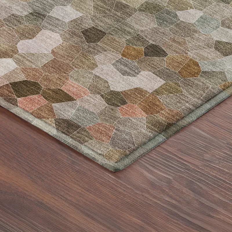 Luxury Washable Indoor/Outdoor Kaleidoscope Canyon 1\'8\" x 2\'6\" Rug