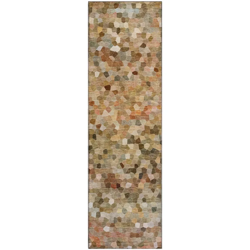 Luxury Washable Indoor/Outdoor Kaleidoscope Canyon 2\'3\" x 7\'6\" Runner Rug