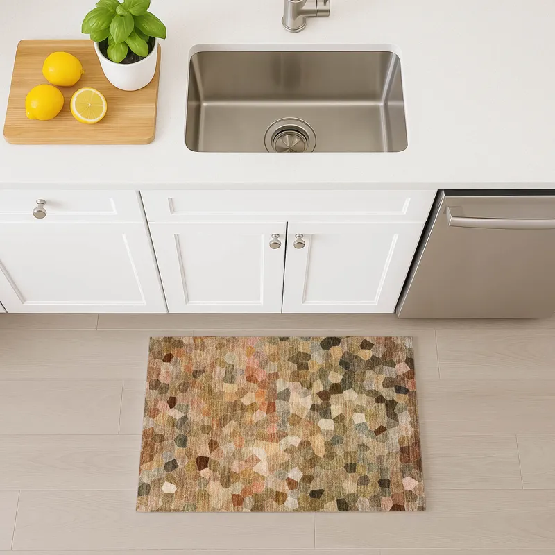 Luxury Washable Indoor/Outdoor Kaleidoscope Canyon 1\'8\" x 2\'6\" Rug