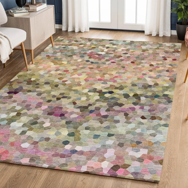 Luxury Washable Indoor/Outdoor Kaleidoscope Meadow 3\' x 5\' Rug