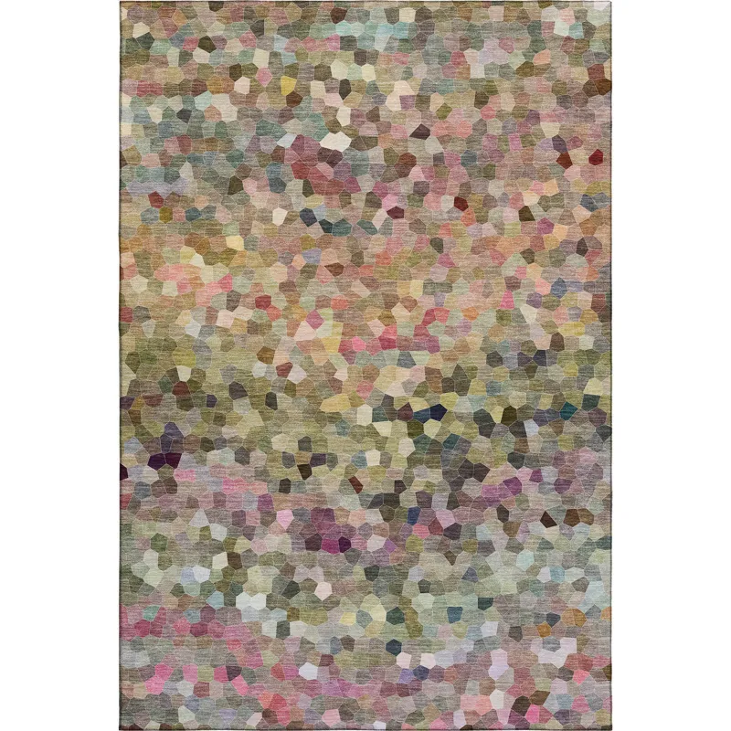 Luxury Washable Indoor/Outdoor Kaleidoscope Meadow 3\' x 5\' Rug