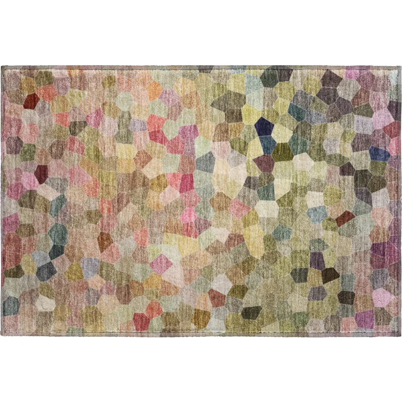 Luxury Washable Indoor/Outdoor Kaleidoscope Meadow 1\'8\" x 2\'6\" Rug