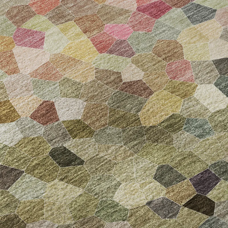 Luxury Washable Indoor/Outdoor Kaleidoscope Meadow 8\' x 8\' Round Rug