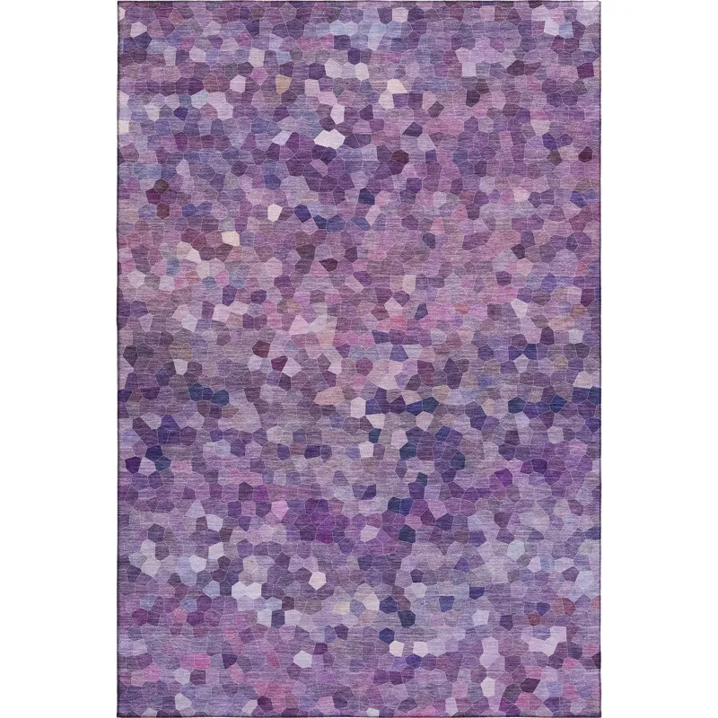 Luxury Washable Indoor/Outdoor Kaleidoscope Plum 9\' x 12\' Rug