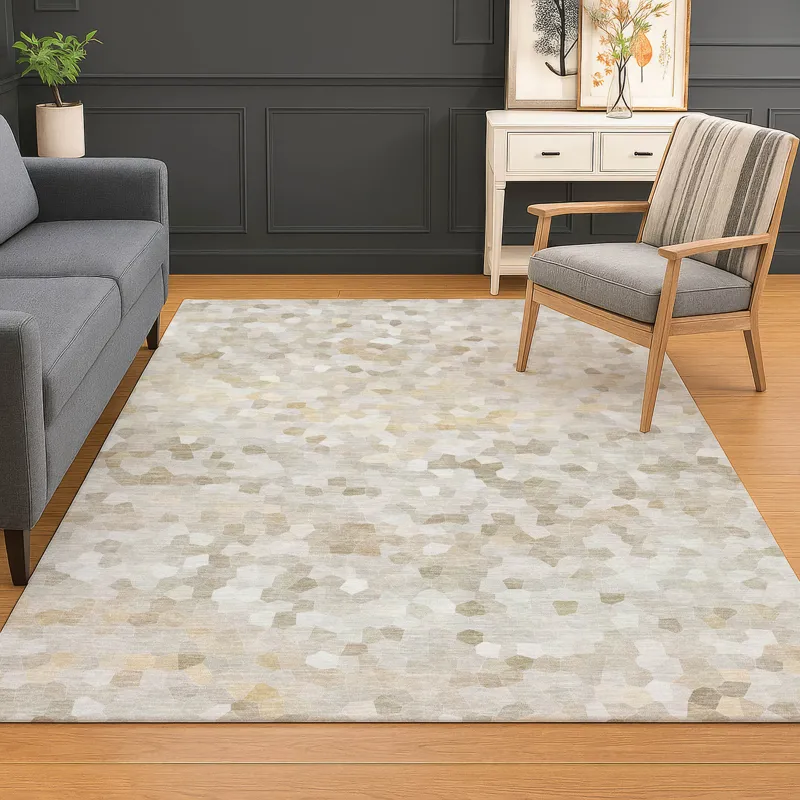 Luxury Washable Indoor/Outdoor Kaleidoscope Putty 5\' x 7\'6\" Rug