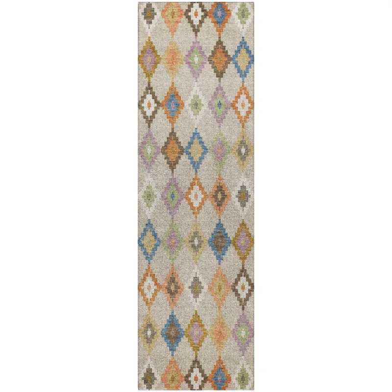 Luxury Washable Kenner Beige 2\'3\" x 7\'6\" Runner Rug