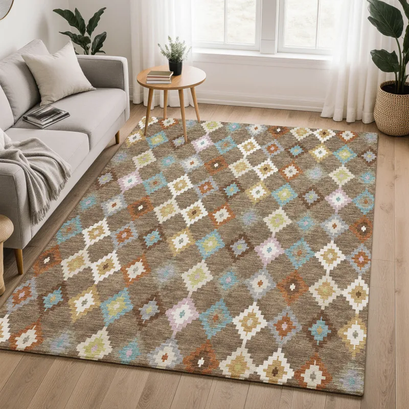 Luxury Washable Kenner Chocolate 2\'6\" x 3\'10\" Rug