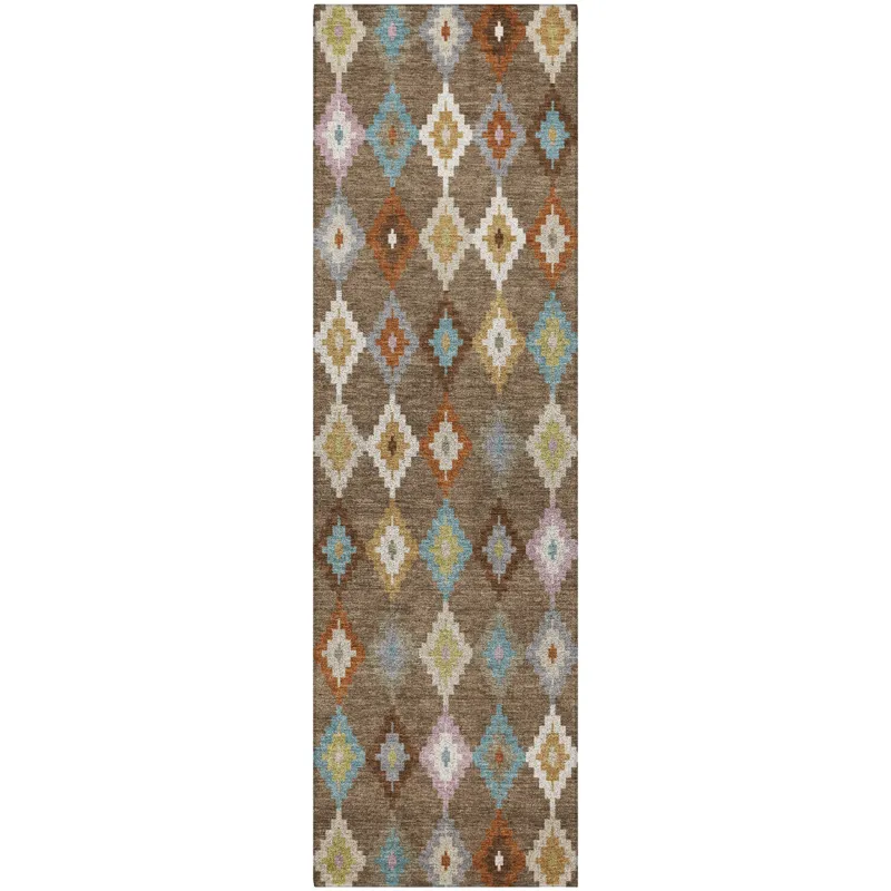 Luxury Washable Kenner Chocolate 2\'3\" x 7\'6\" Runner Rug
