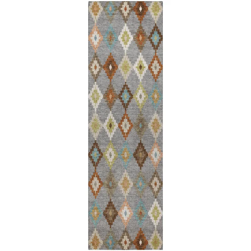 Luxury Washable Kenner Gray 2\'3\" x 7\'6\" Runner Rug