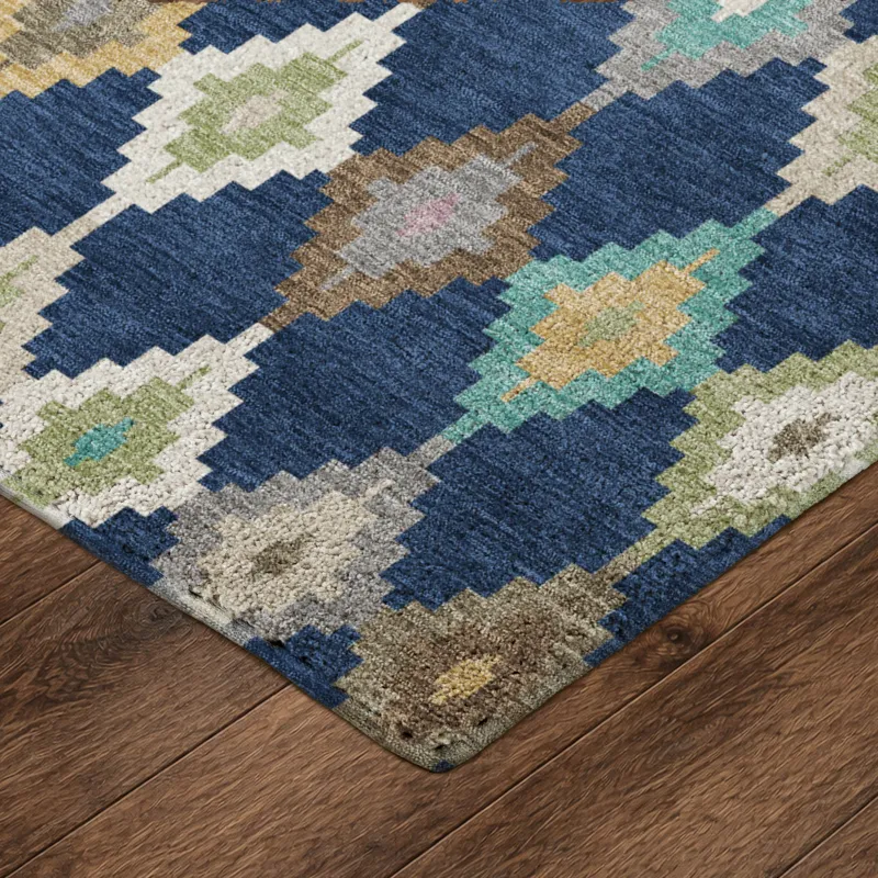 Luxury Washable Kenner Navy 8\' x 10\' Rug