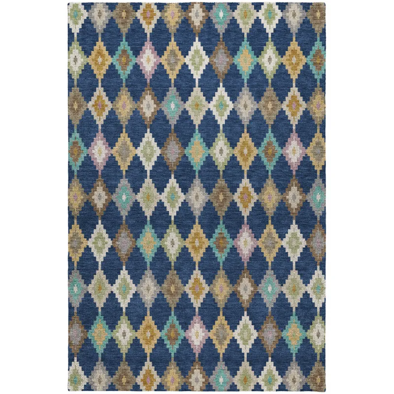 Luxury Washable Kenner Navy 8\' x 10\' Rug