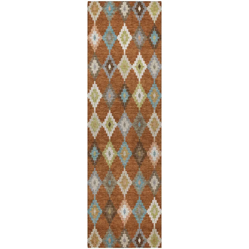 Luxury Washable Kenner Paprika 2\'3\" x 7\'6\" Runner Rug