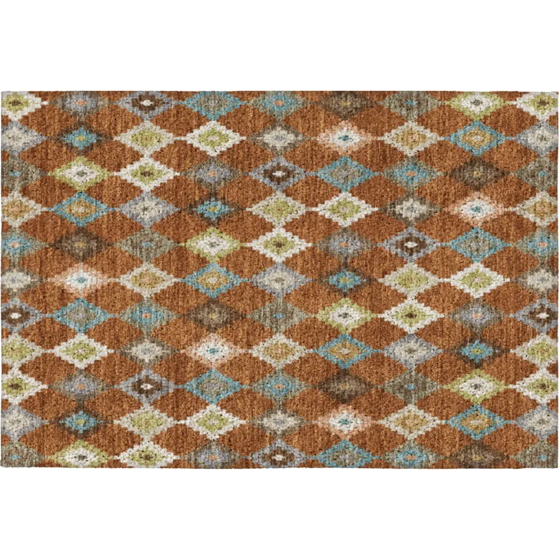 Luxury Washable Kenner Paprika 1\'8\" x 2\'6\" Rug