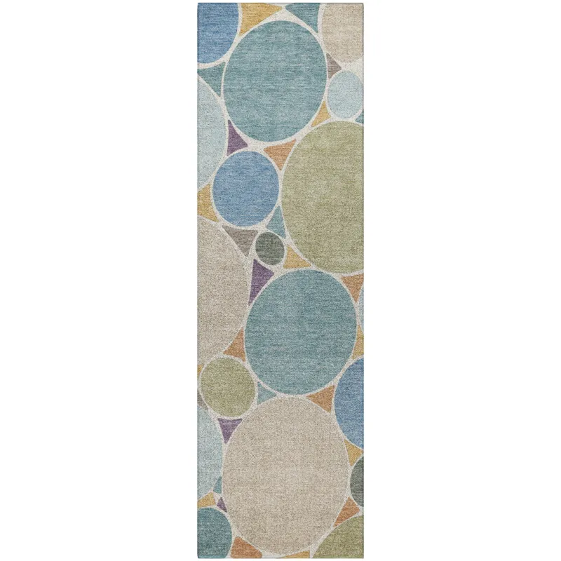 Luxury Washable Kenner Seaside 2\'3\" x 7\'6\" Runner Rug
