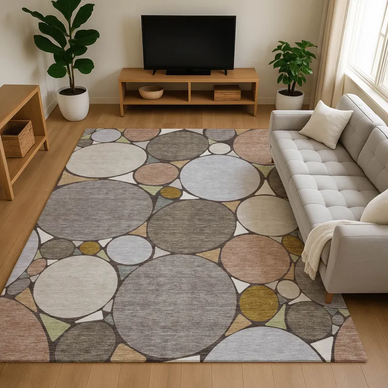 Luxury Washable Kenner Taupe 2\'6\" x 3\'10\" Rug