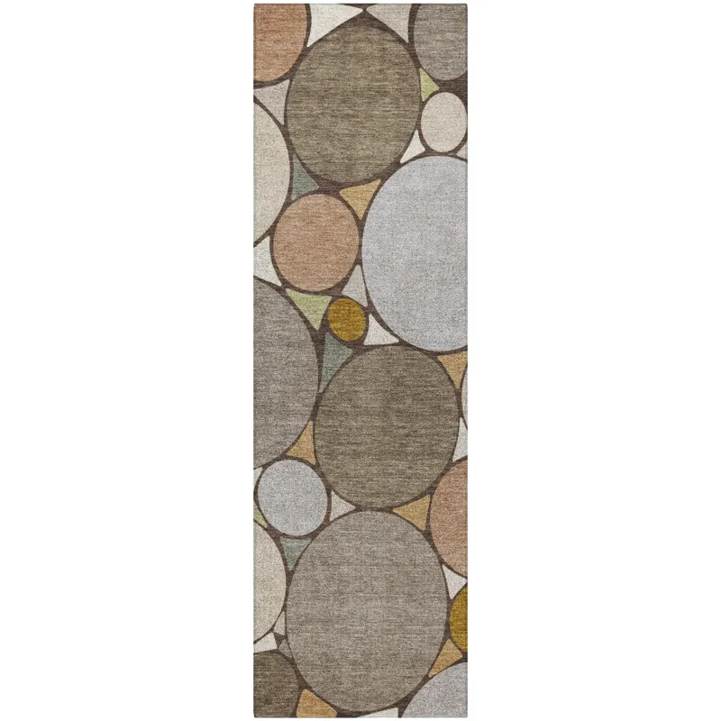 Luxury Washable Kenner Taupe 2\'3\" x 7\'6\" Runner Rug