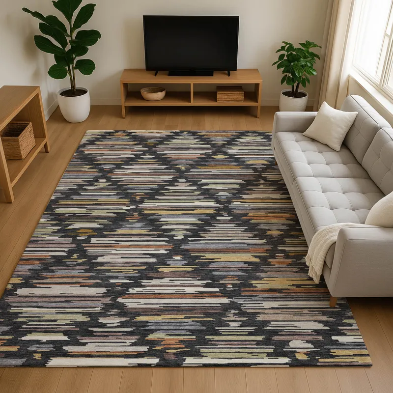 Luxury Washable Kenner Black 8\' x 10\' Rug