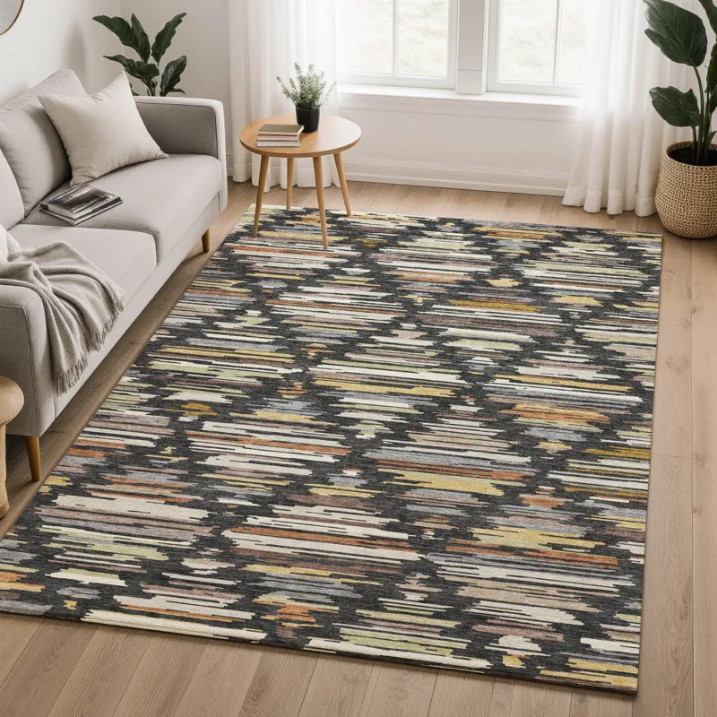 Luxury Washable Kenner Black 8\' x 10\' Rug