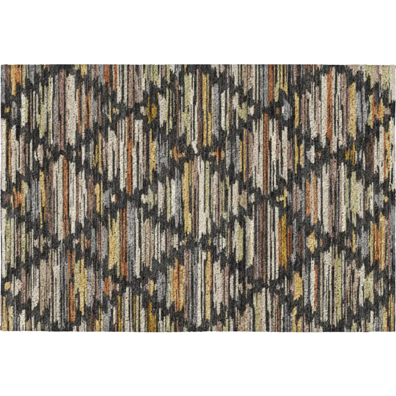 Luxury Washable Kenner Black 1\'8\" x 2\'6\" Rug