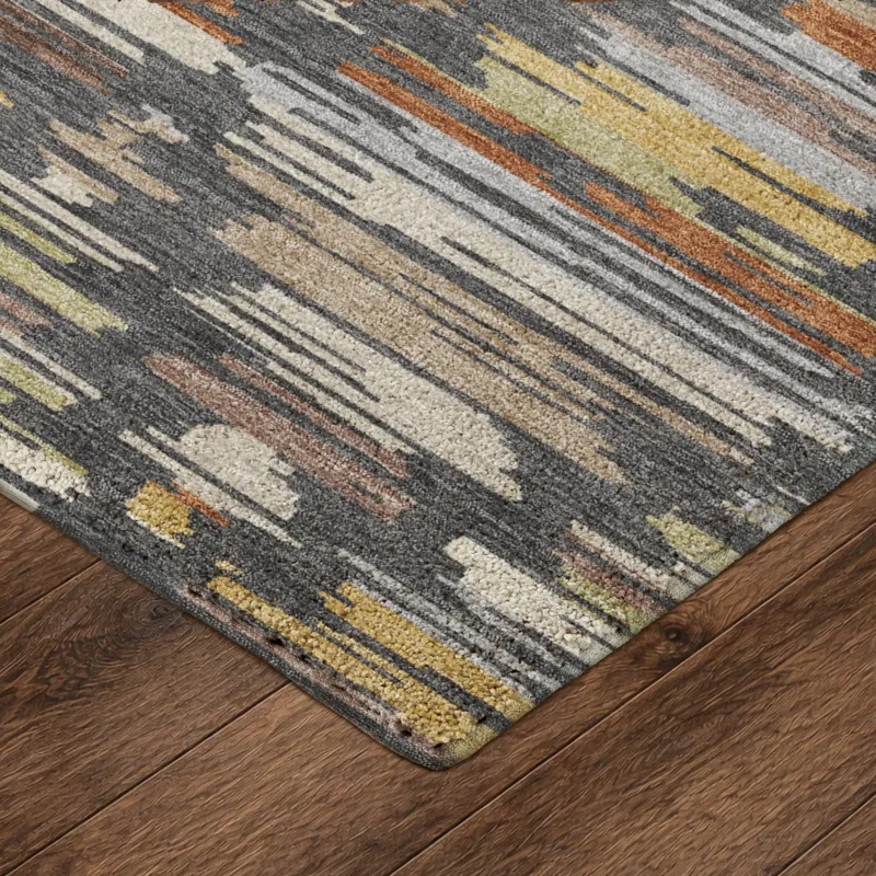 Luxury Washable Kenner Charcoal 5\' x 7\'6\" Rug