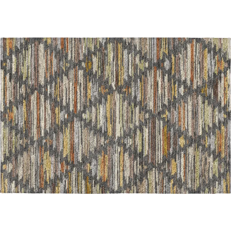 Luxury Washable Kenner Charcoal 1\'8\" x 2\'6\" Rug