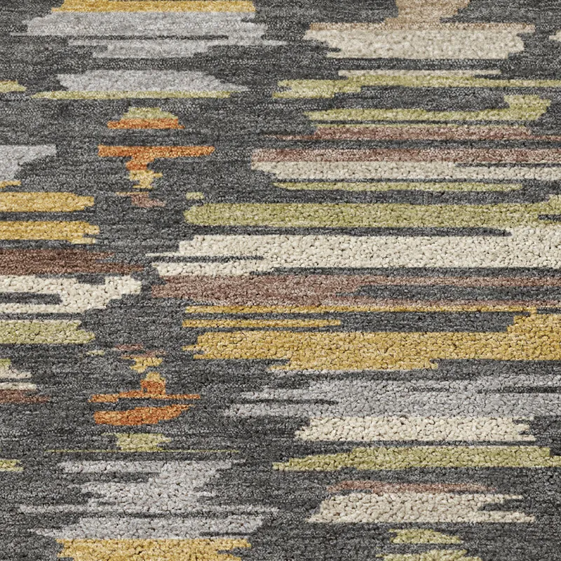 Luxury Washable Kenner Charcoal 5\' x 7\'6\" Rug