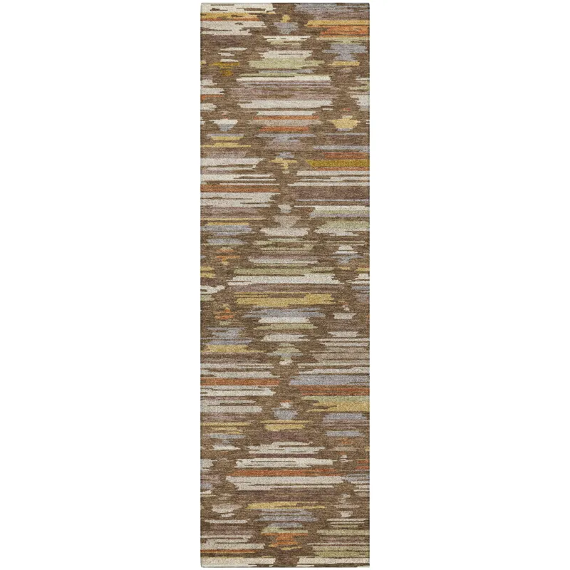 Luxury Washable Kenner Chocolate 2\'3\" x 7\'6\" Runner Rug