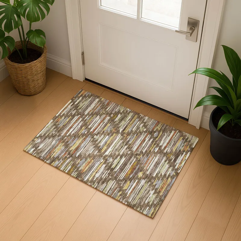 Luxury Washable Kenner Chocolate 1\'8\" x 2\'6\" Rug