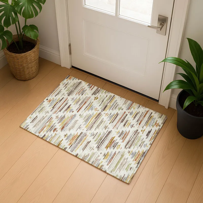 Luxury Washable Kenner Ivory 1\'8\" x 2\'6\" Rug