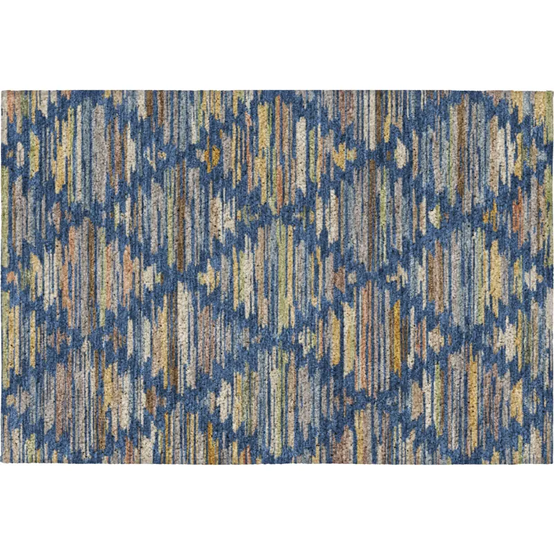 Luxury Washable Kenner Navy 1\'8\" x 2\'6\" Rug