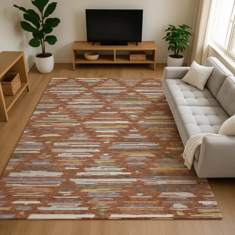 Luxury Washable Kenner Paprika 9\' x 12\' Rug