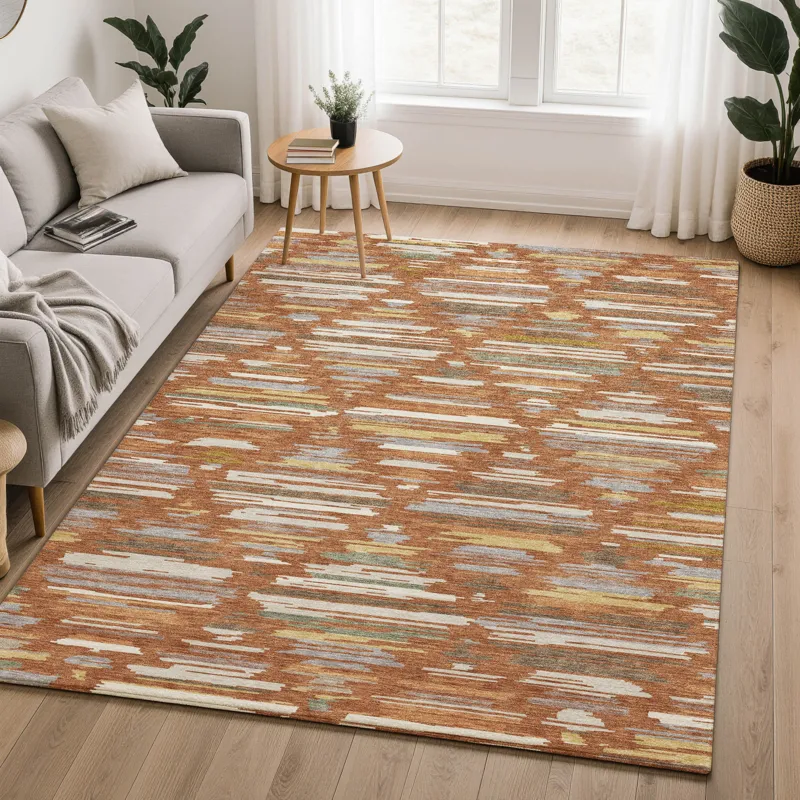 Luxury Washable Kenner Paprika 9\' x 12\' Rug