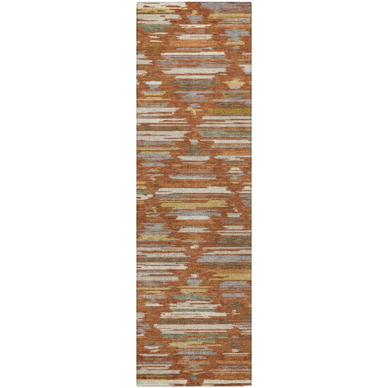 Luxury Washable Kenner Paprika 2\'3\" x 7\'6\" Runner Rug