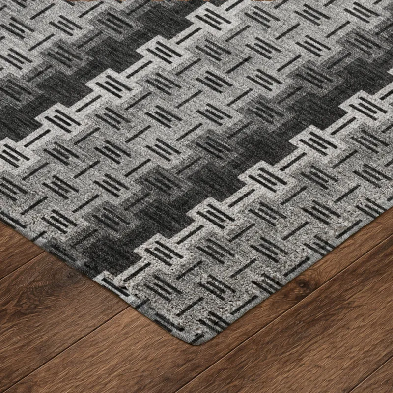 Luxury Washable Kenner Black 8\' x 10\' Rug