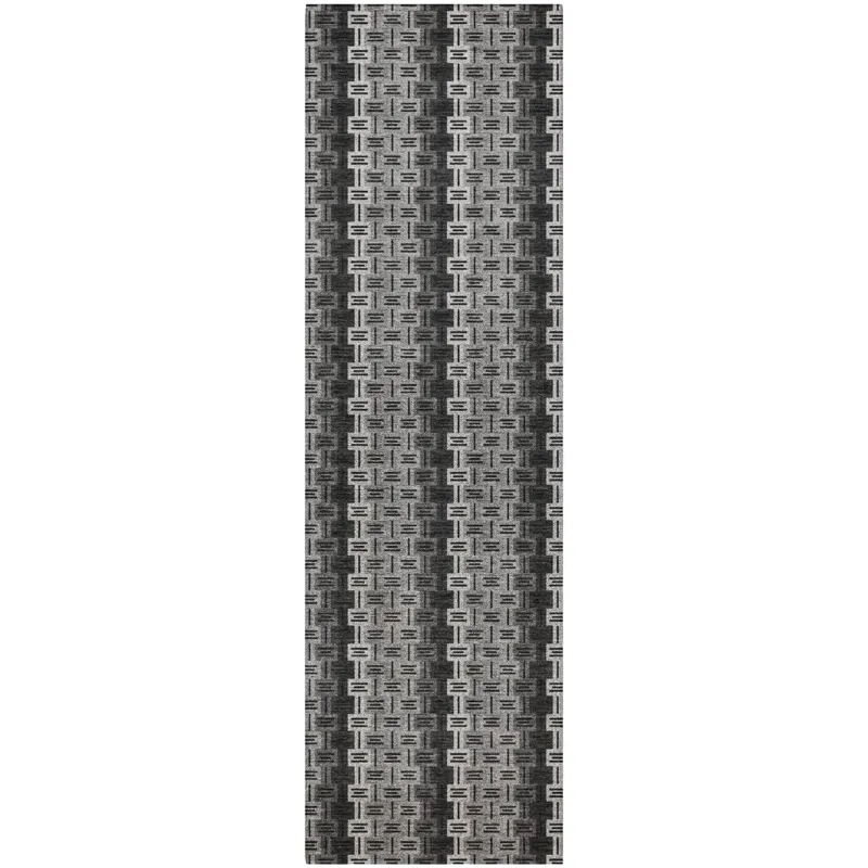 Luxury Washable Kenner Black 2\'3\" x 7\'6\" Runner Rug