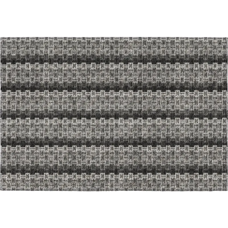 Luxury Washable Kenner Black 1\'8\" x 2\'6\" Rug