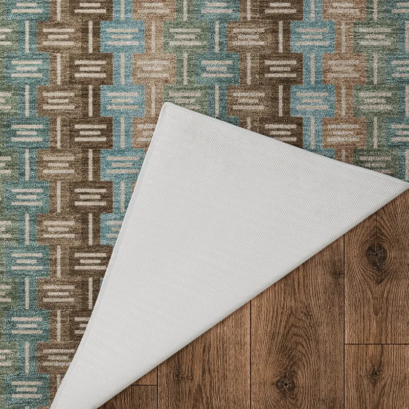 Luxury Washable Kenner Brown 1\'8\" x 2\'6\" Rug