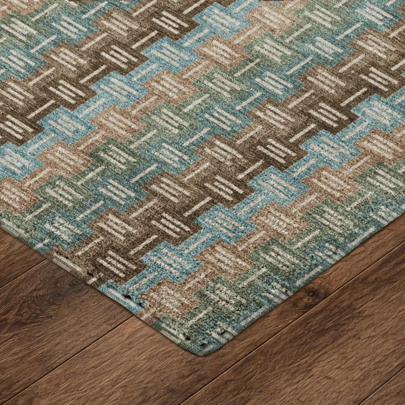 Luxury Washable Kenner Brown 1\'8\" x 2\'6\" Rug
