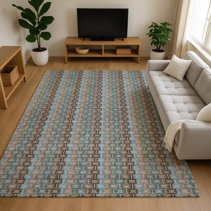 Luxury Washable Kenner Brown 9\' x 12\' Rug