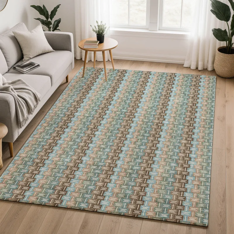Luxury Washable Kenner Brown 9\' x 12\' Rug
