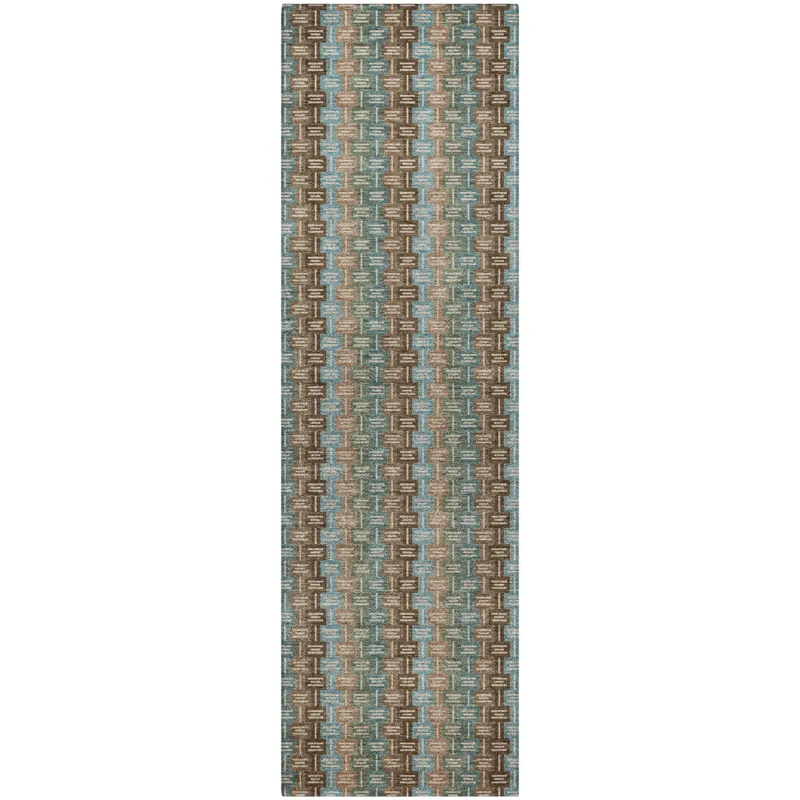 Luxury Washable Kenner Brown 2\'3\" x 7\'6\" Runner Rug