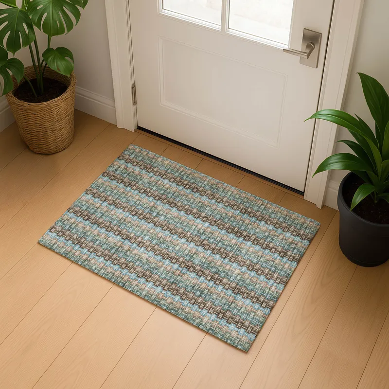 Luxury Washable Kenner Brown 1\'8\" x 2\'6\" Rug