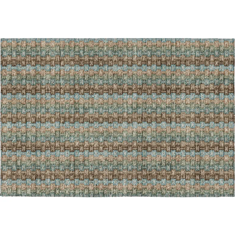 Luxury Washable Kenner Brown 1\'8\" x 2\'6\" Rug