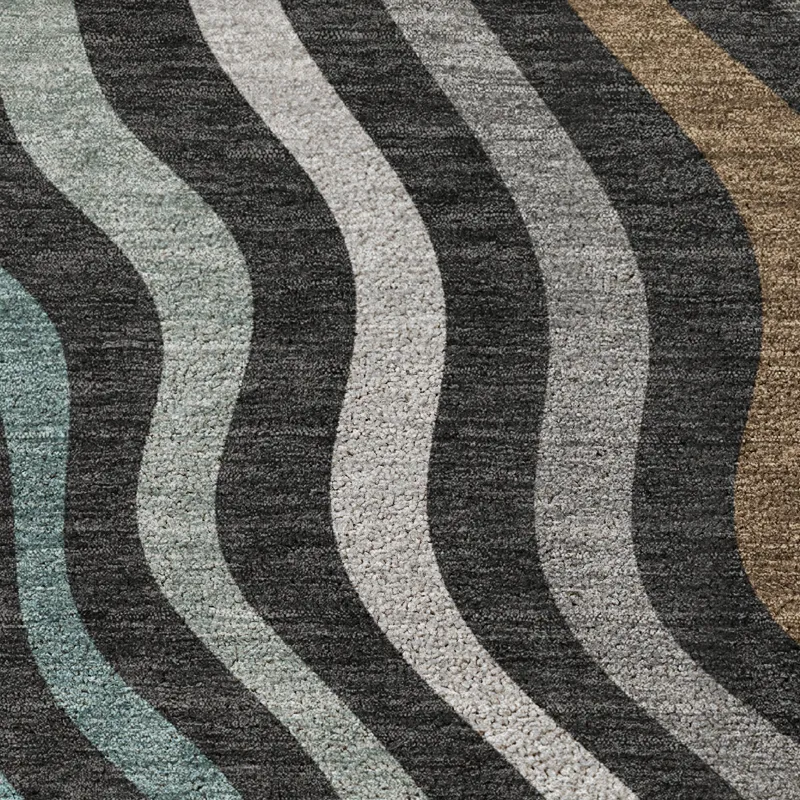 Luxury Washable Kenner Black 2\'3\" x 7\'6\" Runner Rug